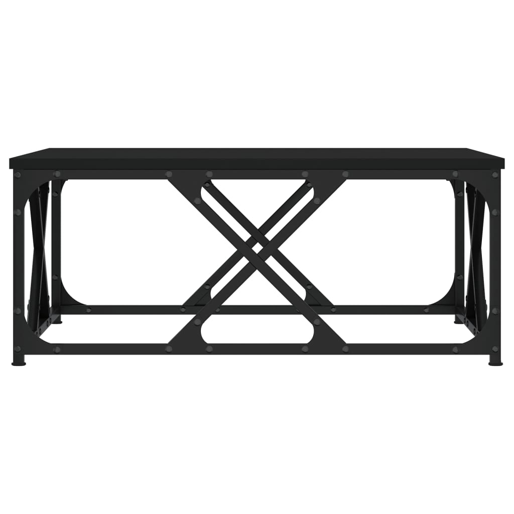 vidaXL Kavos staliukas, juodos spalvos, 70x70x30cm, apdirbta mediena
