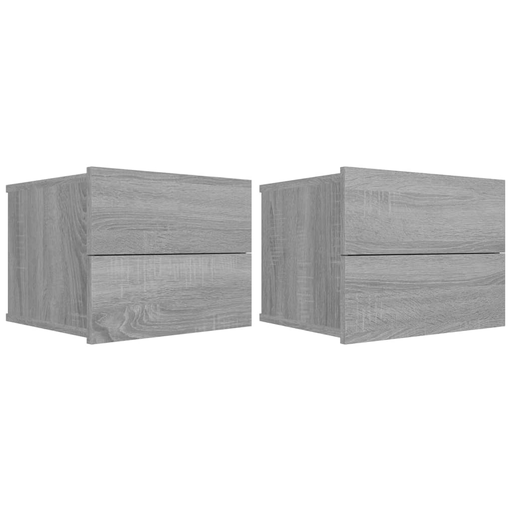 vidaXL Naktinės spintelės, 2vnt., pilkos ąžuolo, 40x30x30cm, mediena