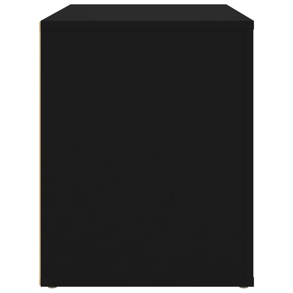 vidaXL Naktinė spintelė, juodos spalvos, 60x36x45cm, apdirbta mediena