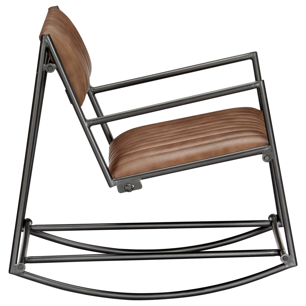 vidaXL Supama kėdė, šviesiai rudos spalvos, tikra oda