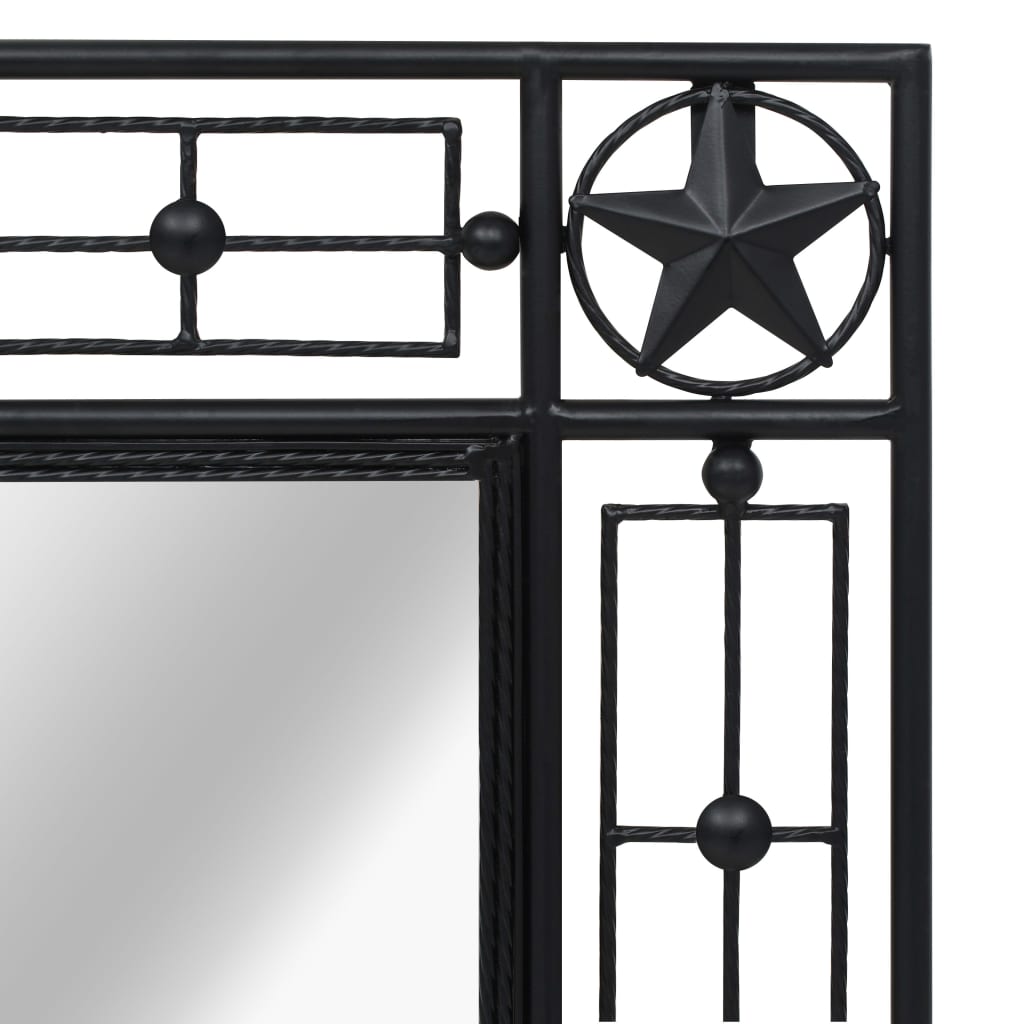 vidaXL Sieninis sodo veidrodis, juodas, 50x80 cm, stačiakampio formos
