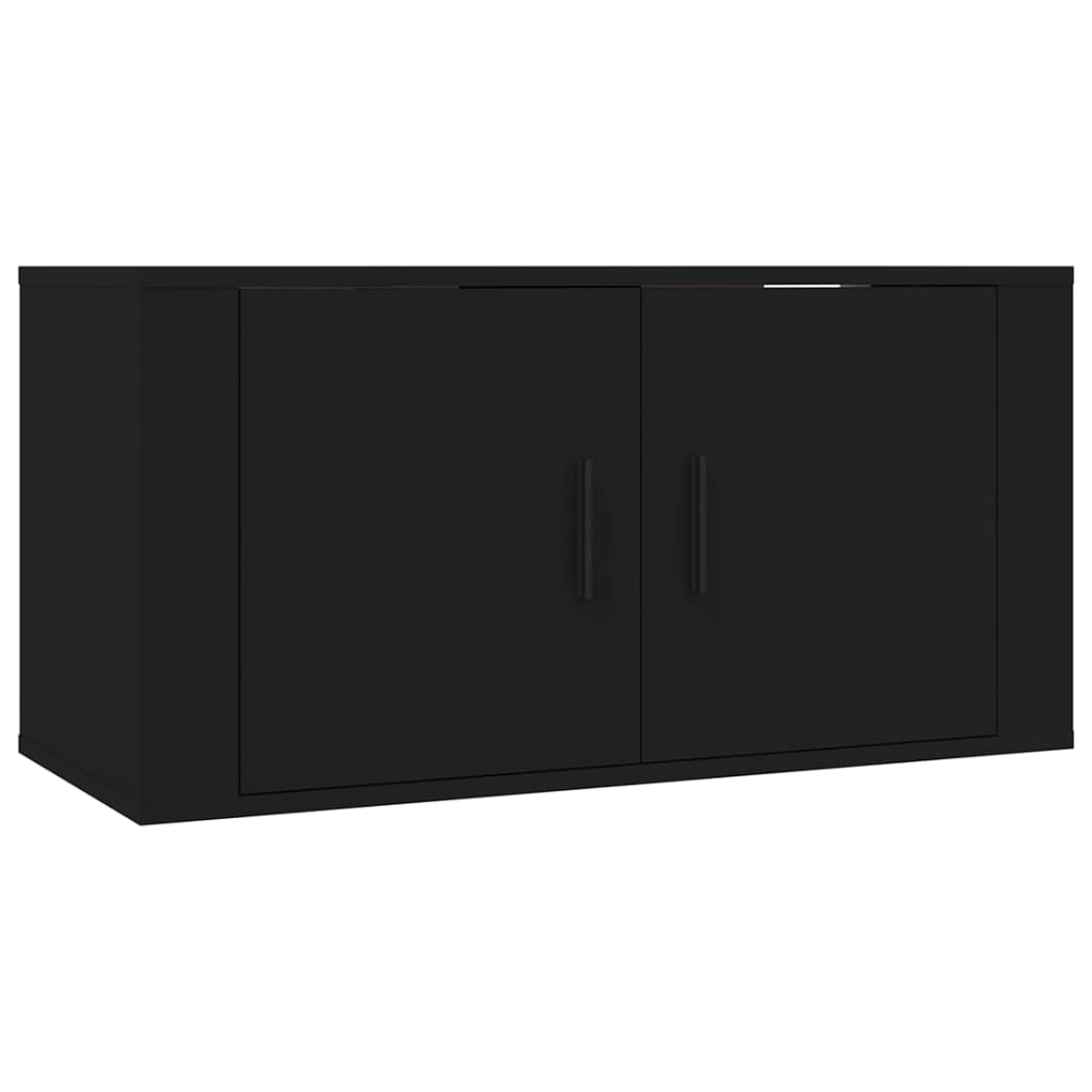 vidaXL Televizoriaus spintelių komplektas, 2 dalių, juodas, mediena