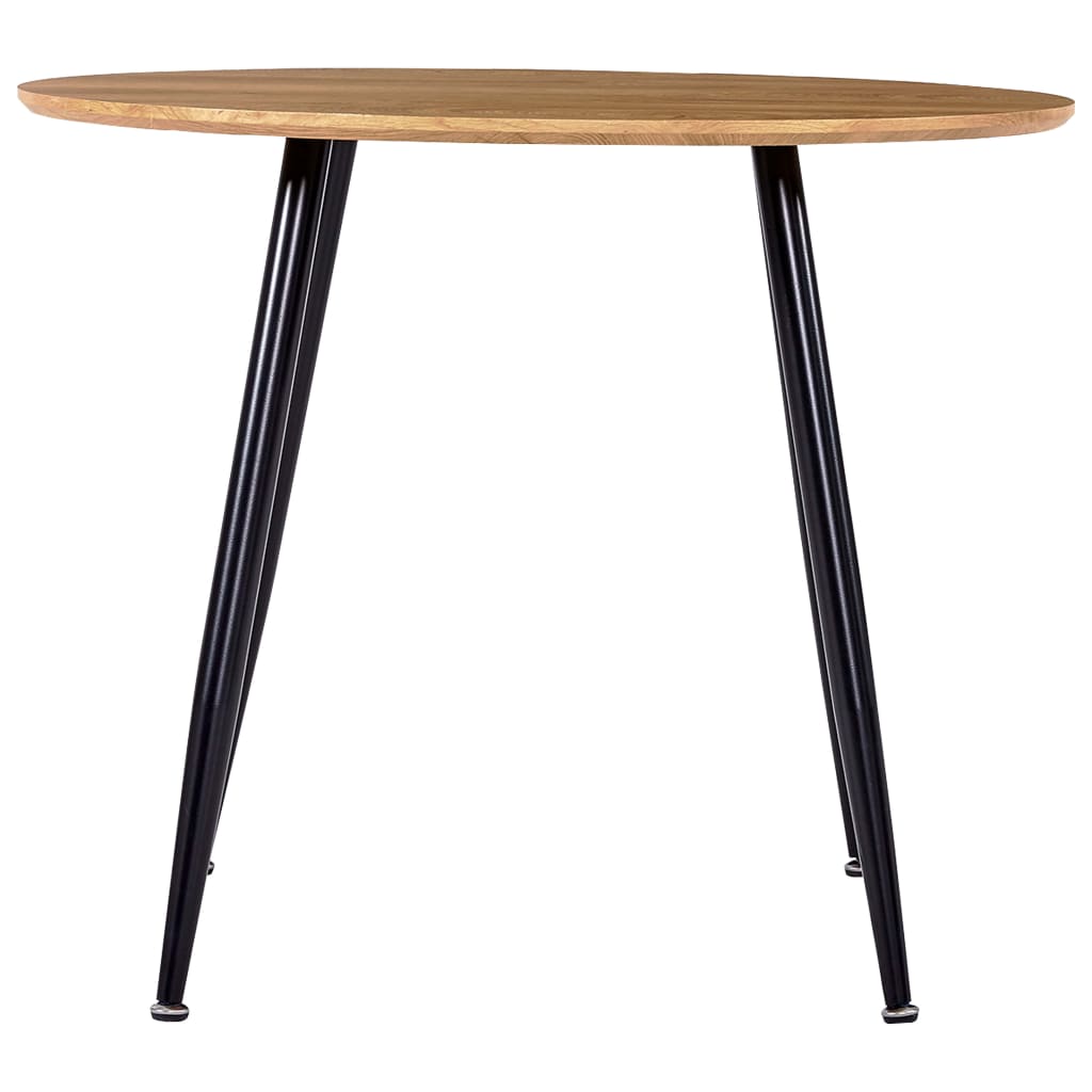 vidaXL Valgomojo stalas, ąžuolo ir juodos spalvos, 90x73,5cm, MDF