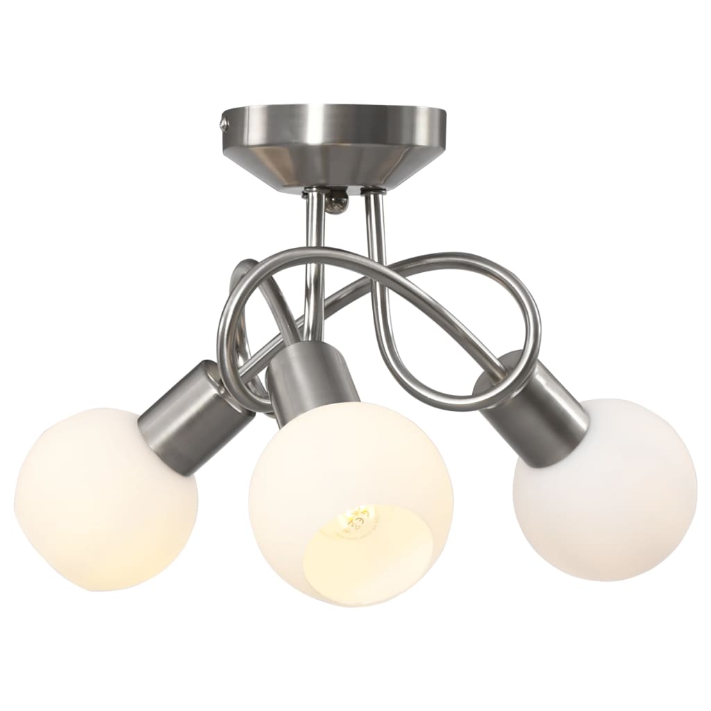 vidaXL Lubinis šviestuvas su keramikiniais gaubtais, 3xE14 lemputėms