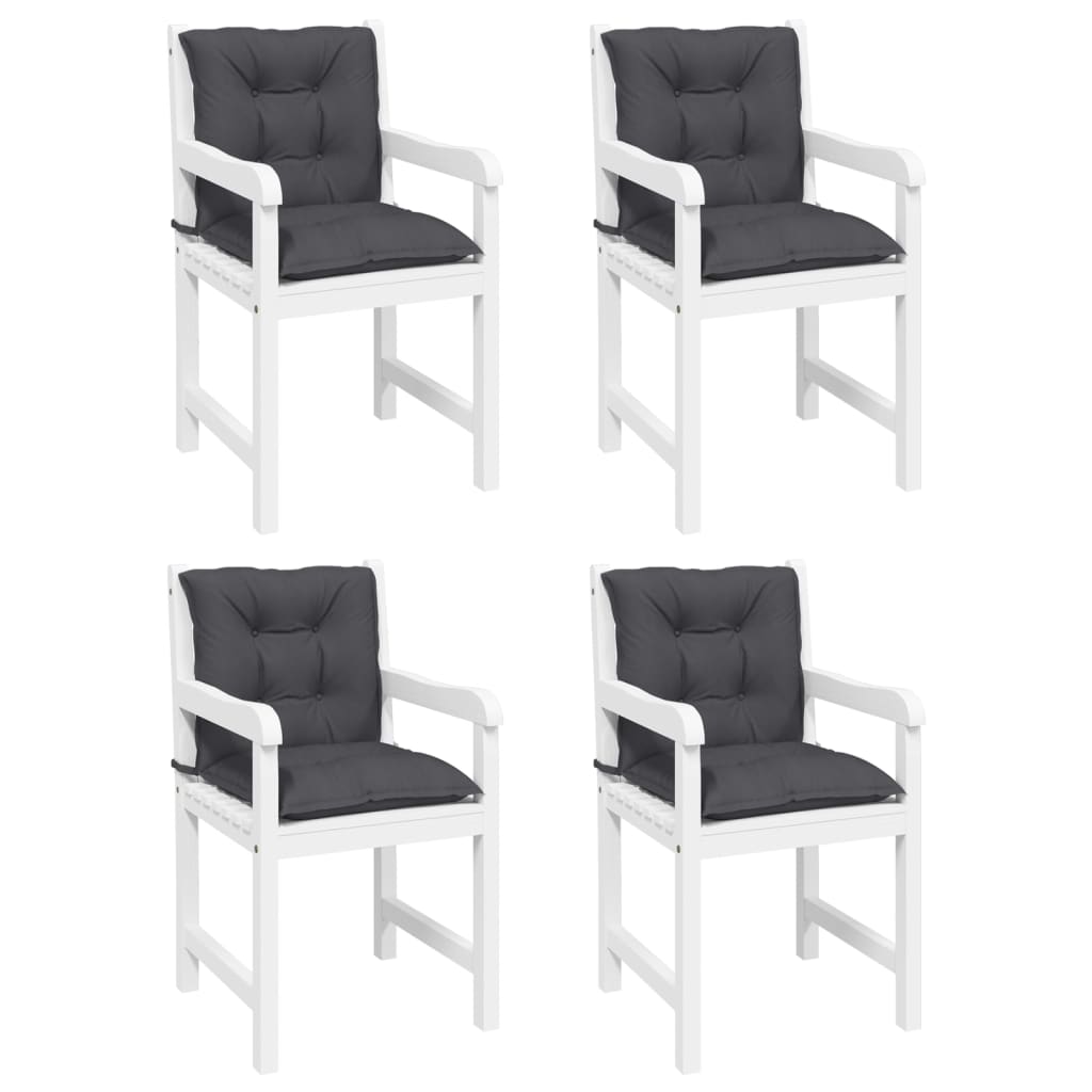 vidaXL Sodo kėdės pagalvėlės, 4vnt., antracito, 100x50x7cm, audinys