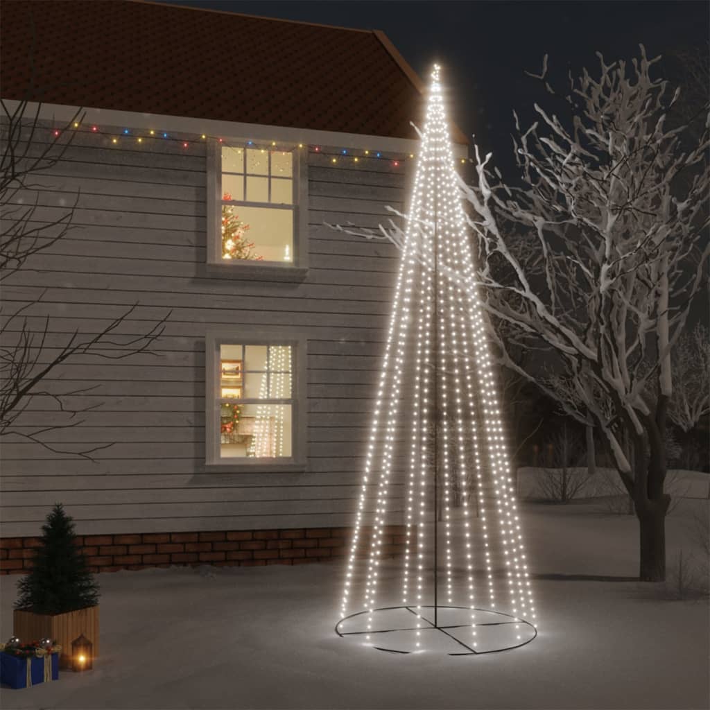 vidaXL Kalėdų eglutė, 160x500cm, kūgio formos, 732 šaltos baltos LED
