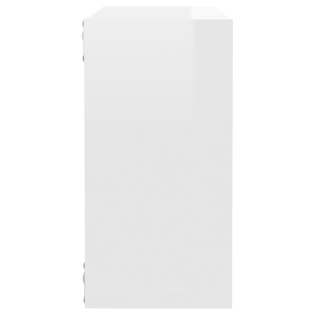vidaXL Sieninės lentynos, 4vnt., baltos, 30x15x30cm, kubo formos
