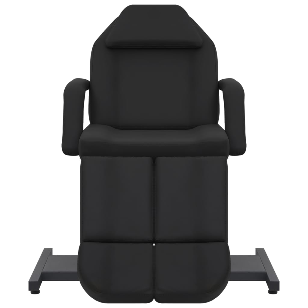 vidaXL Kosmetologinė kėdė, juodos spalvos, 180x62x78cm, dirbtinė oda