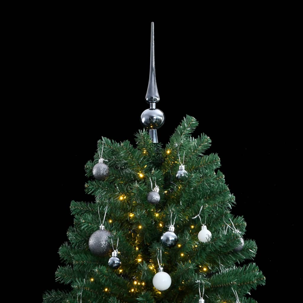 vidaXL Kalėdų eglutė su šarnyrinėmis šakomis/LED/žaisliukais, 150cm