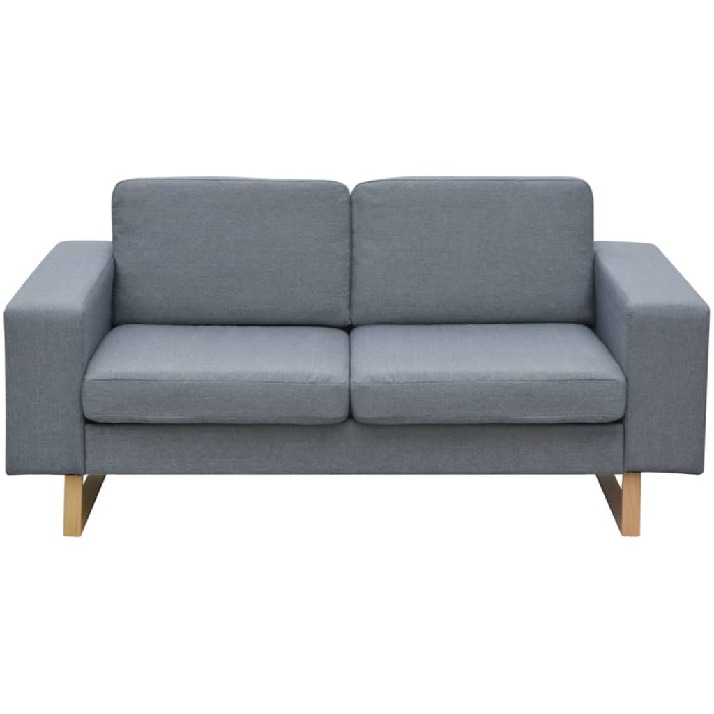 vidaXL Dvivietė sofa su apmušalu, šviesiai pilkos spalvos