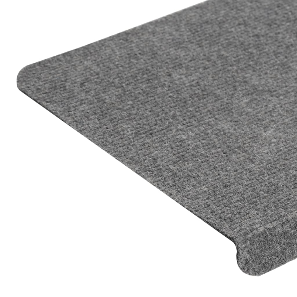 vidaXL Lipnūs laiptų kilimėliai, 15vnt., pilkos spalvos, 65x24,5x3,5cm