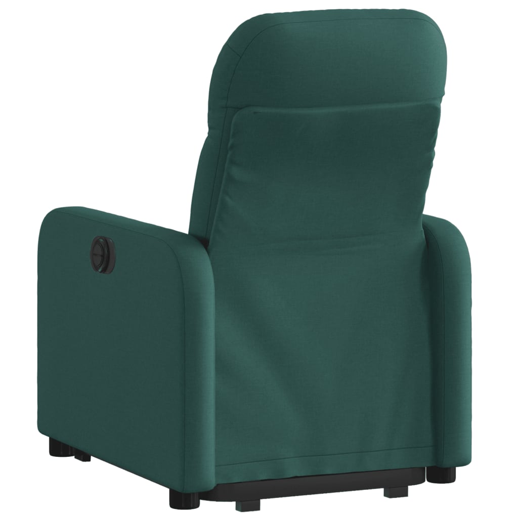 vidaXL Atsistojantis atlošiamas krėslas, tamsiai žalias, audinys