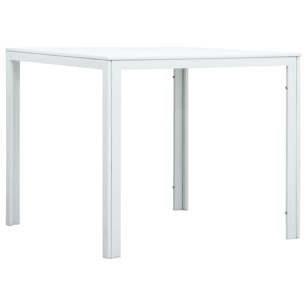 vidaXL Kavos staliukas, baltas, 78x78x74cm, HDPE, medienos imitacija
