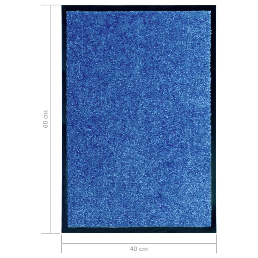 vidaXL Durų kilimėlis, mėlynos spalvos, 40x60cm, plaunamas