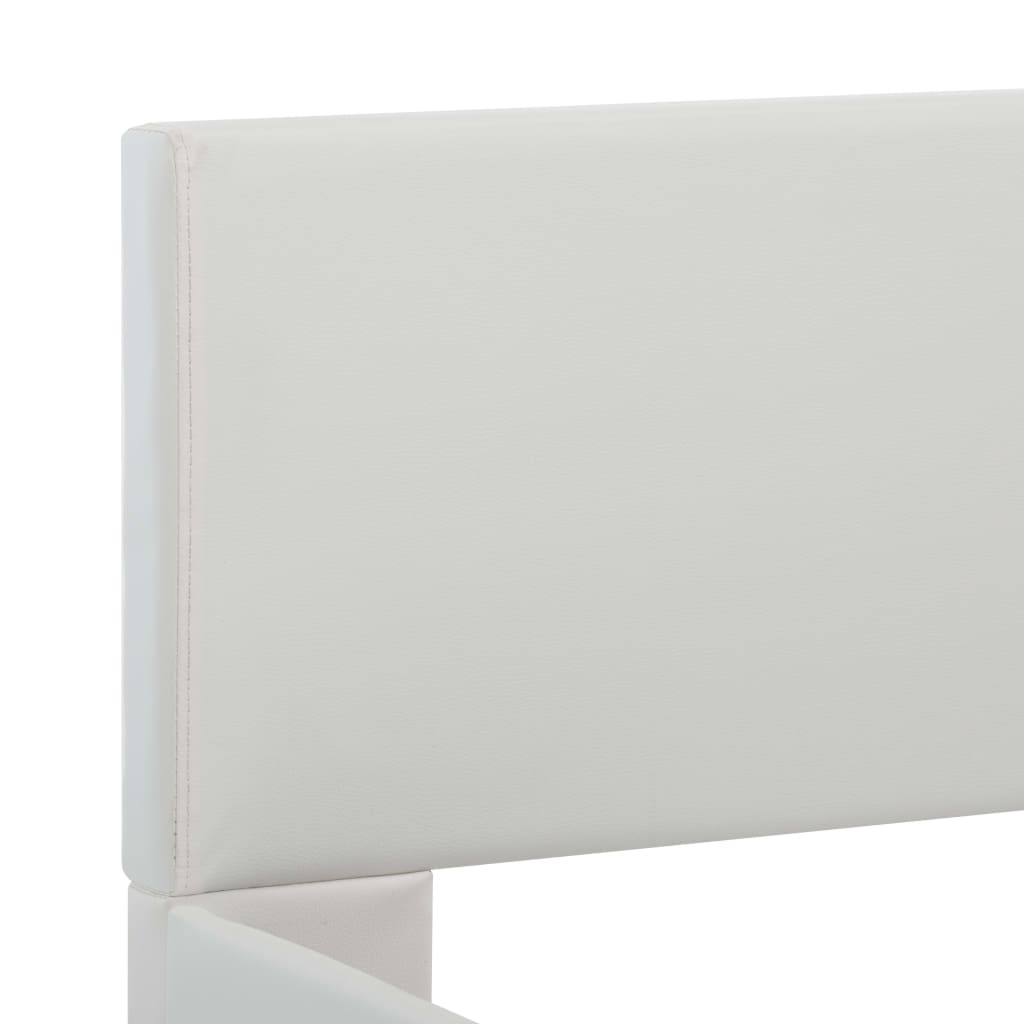 vidaXL Lovos rėmas, baltos spalvos, 100x200 cm, dirbtinė oda