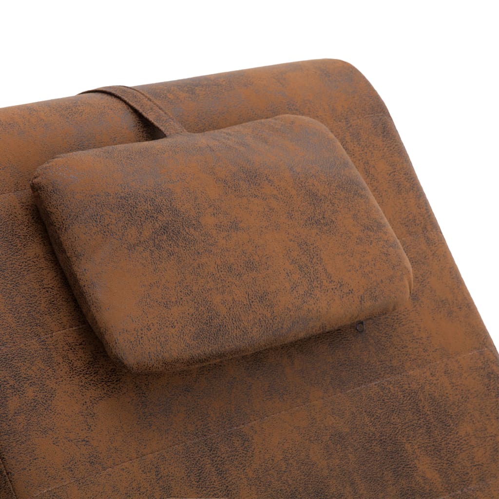 vidaXL Poilsio gultas su pagalve, rudas, dirbtinė versta oda