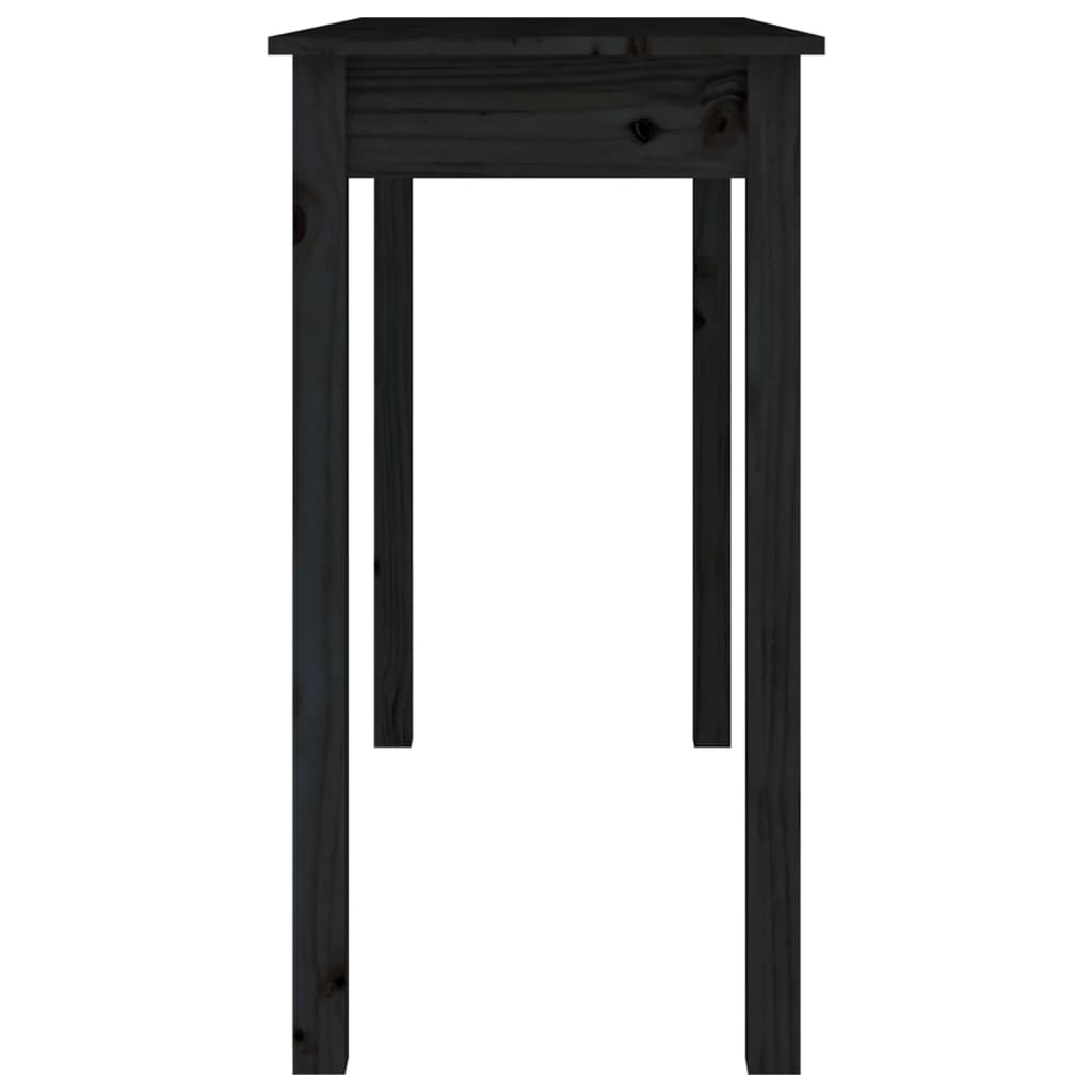 vidaXL Konsolinis staliukas, juodas, 110x40x75cm, pušies masyvas