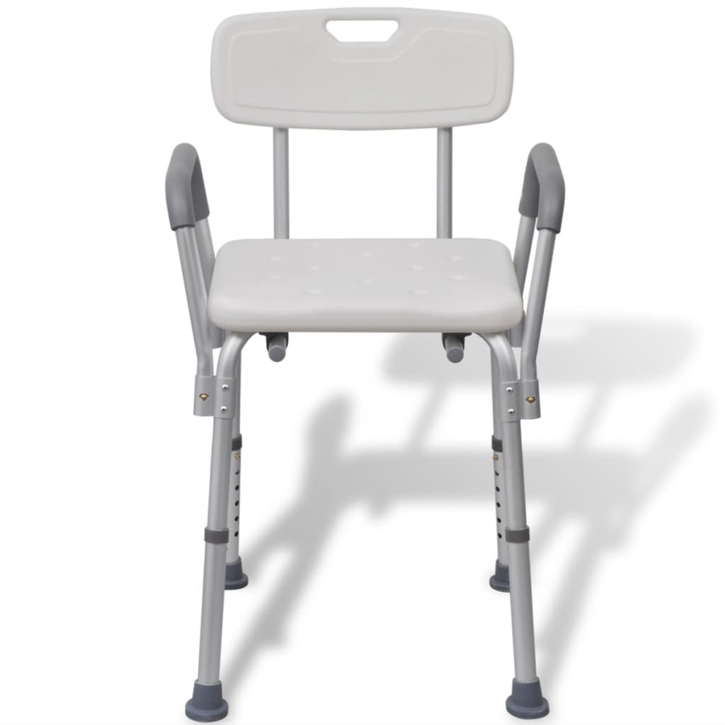vidaXL Dušo kėdutė, balta, aliuminis