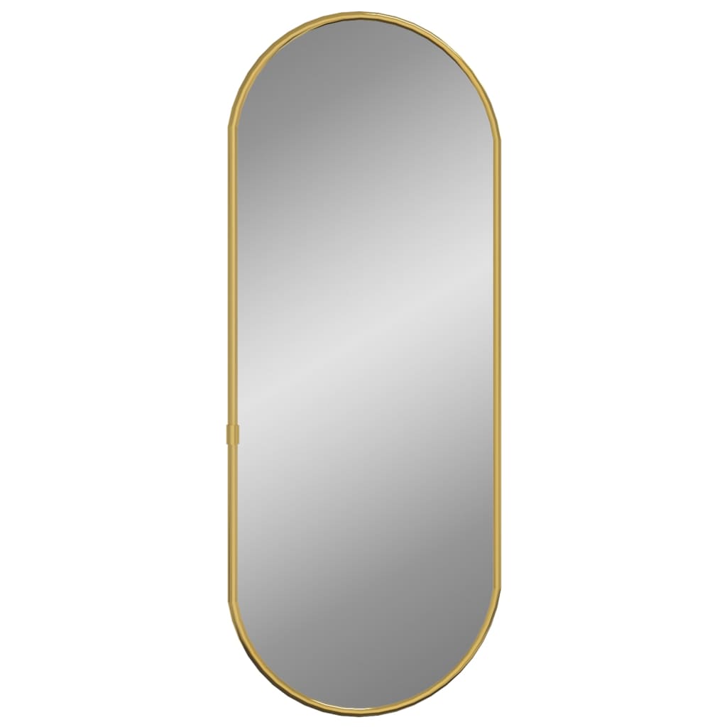 vidaXL Sieninis veidrodis, auksinės spalvos, 60x25cm, ovalo formos