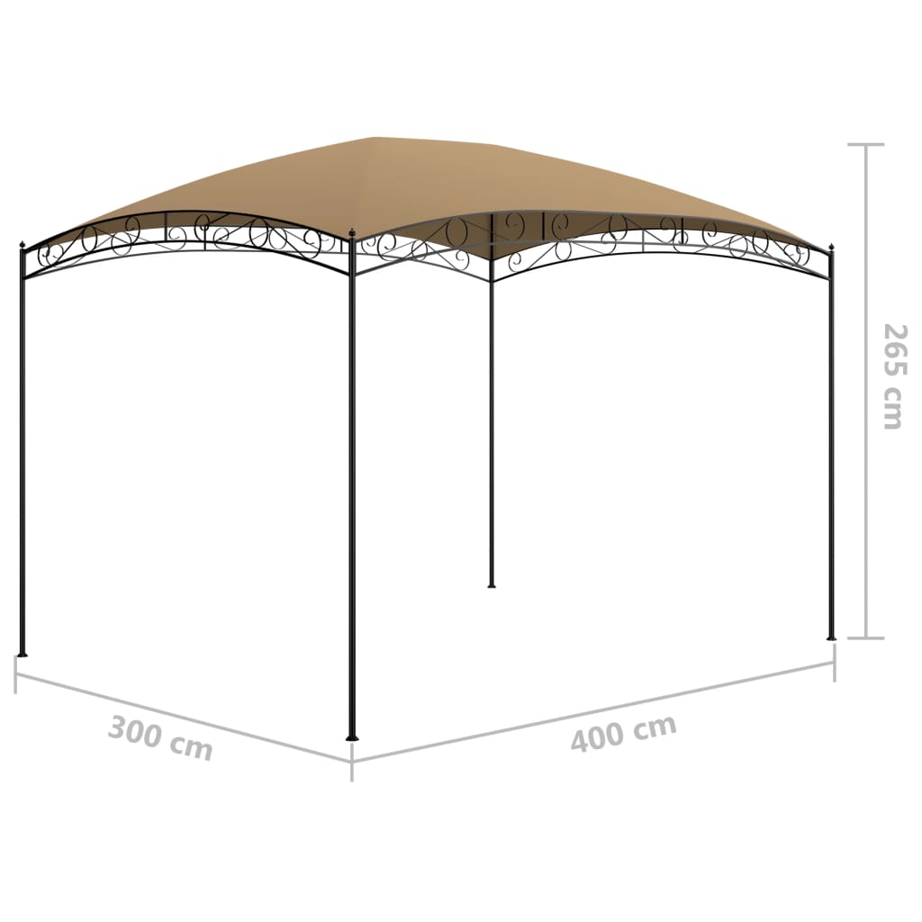 vidaXL Pavėsinė, taupe spalvos, 3x4x2,65m, 180 g/m²