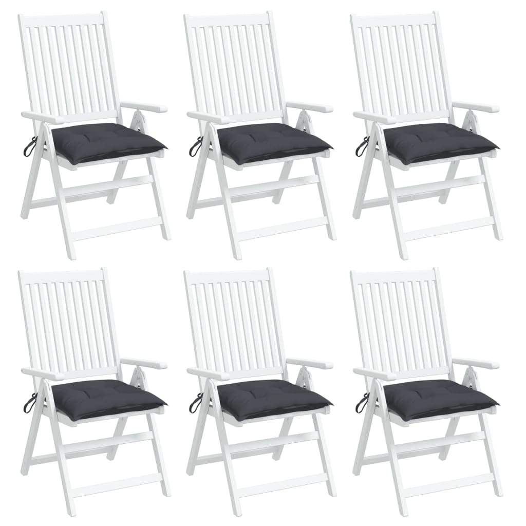 vidaXL Kėdės pagalvėlės, 6vnt., antracito, 40x40x7cm, oksfordo audinys