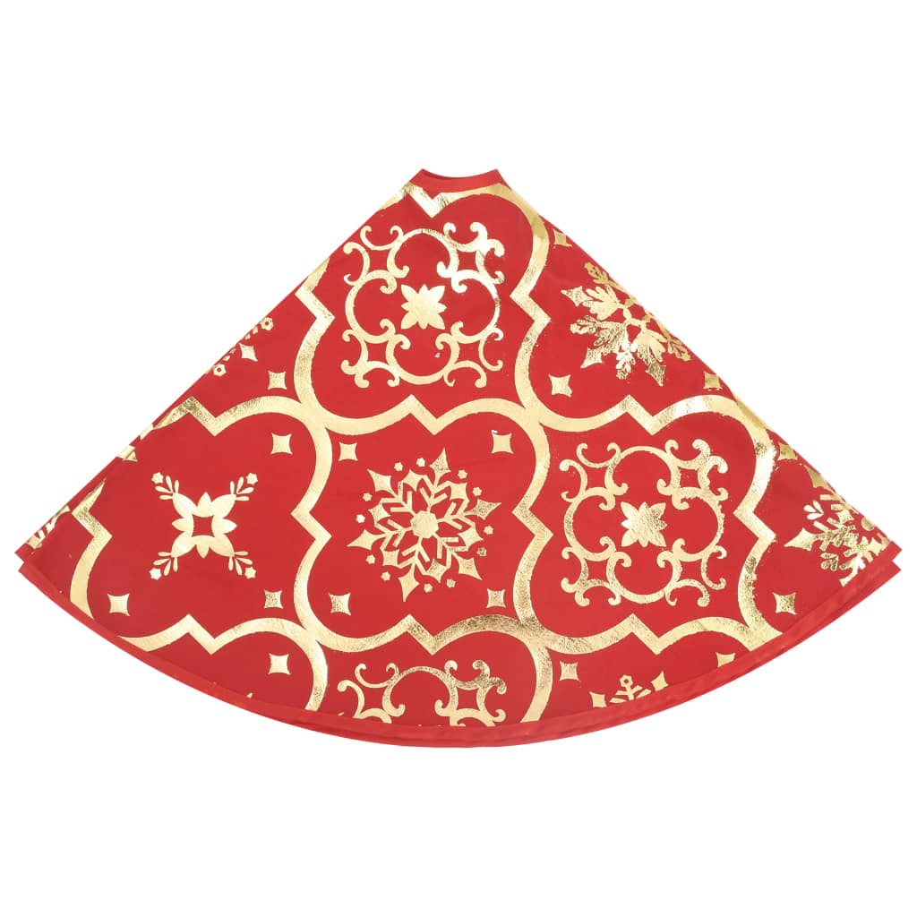 vidaXL Prabangus kilimėlis po eglute su kojine, raudoni, 90cm, audinys