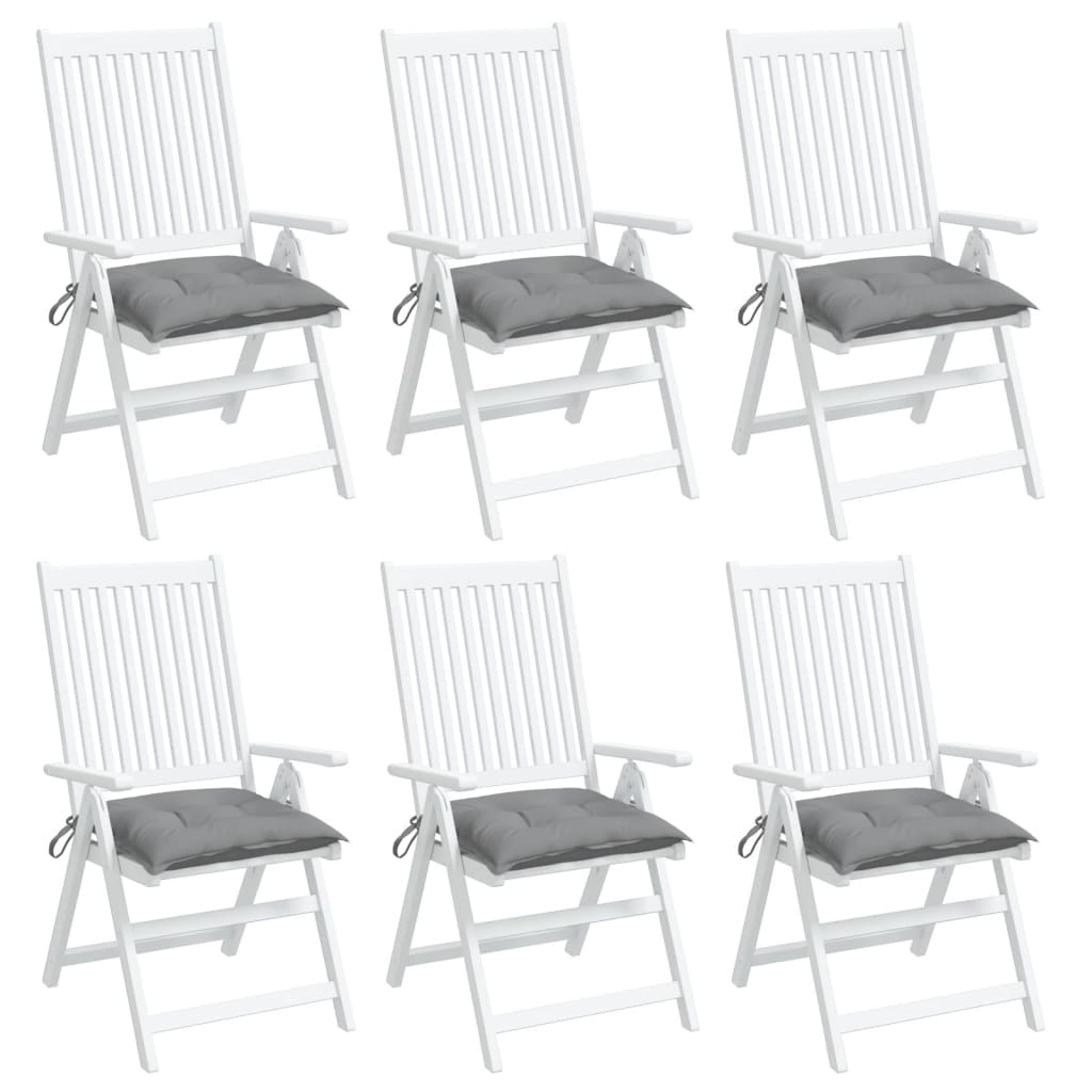 vidaXL Kėdės pagalvėlės, 6vnt., pilkos, 50x50x7cm, oksfordo audinys