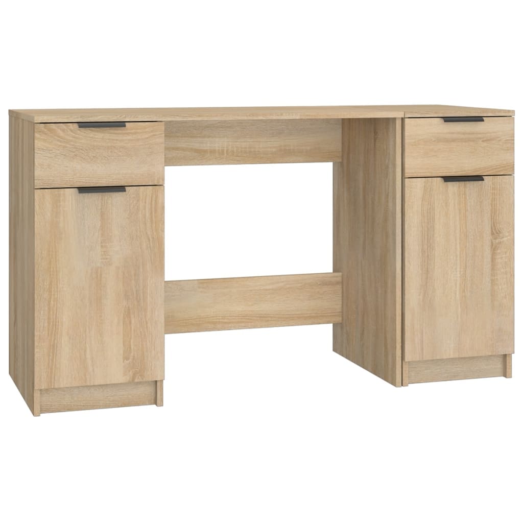 vidaXL Rašomasis stalas su šonine spintele, ąžuolo, apdirbta mediena