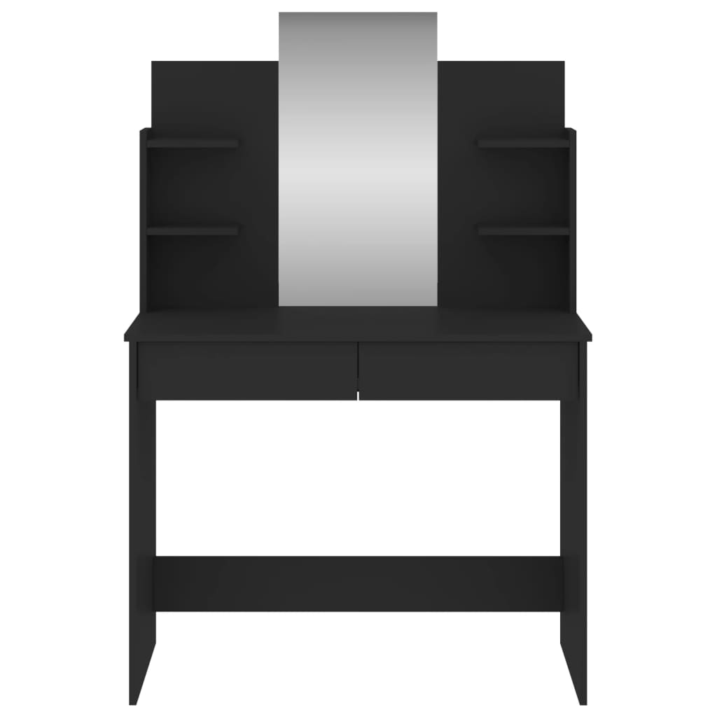 vidaXL Kosmetinis staliukas su veidrodžiu, juodos spalvos, 96x39x142cm