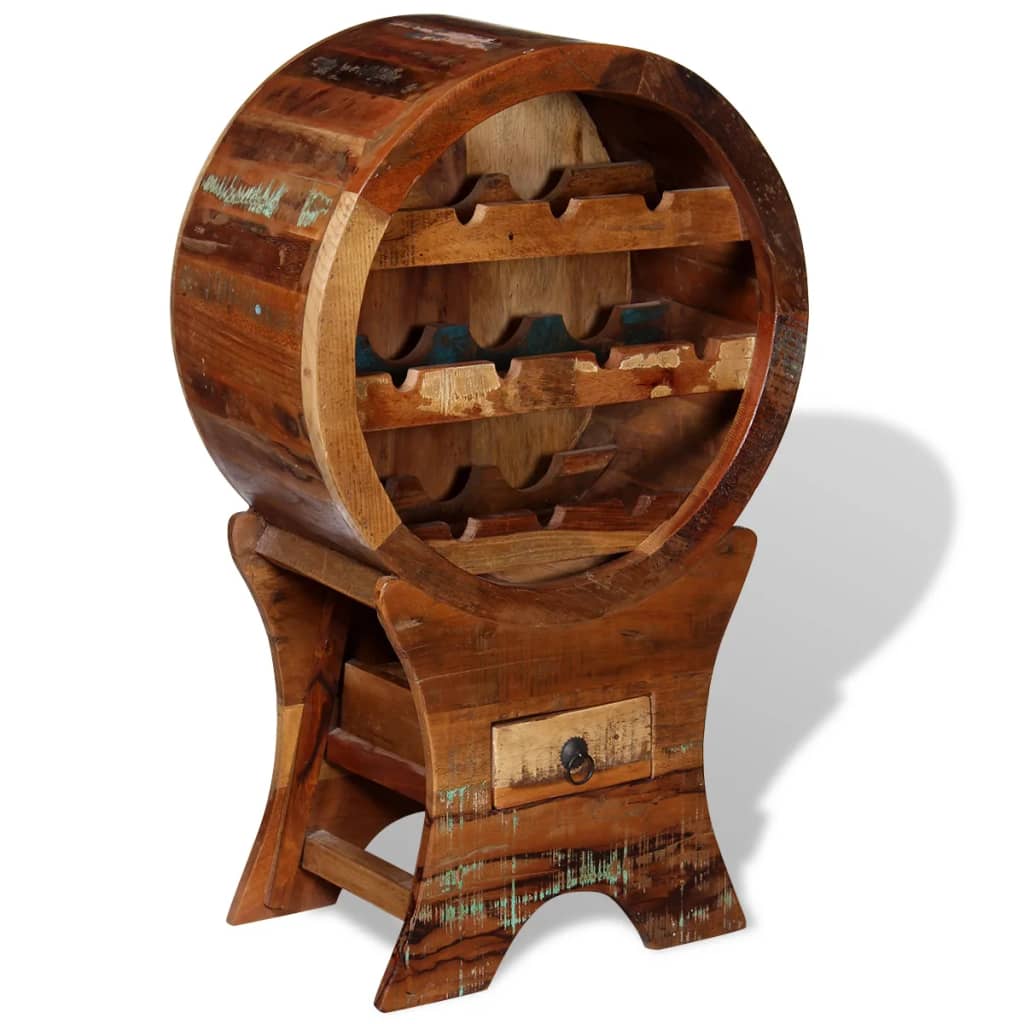 vidaXL Stovas vynui skirtas 10 butelių, perdirbtos medienos masyvas