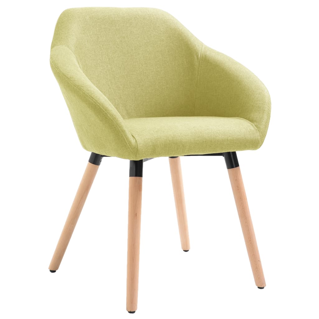 vidaXL Valgomojo kėdės, 4 vnt., žalios spalvos, audinys (2x283464)