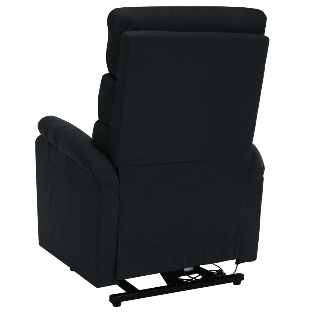vidaXL Atsistojantis masažinis krėslas, juodos spalvos, audinys
