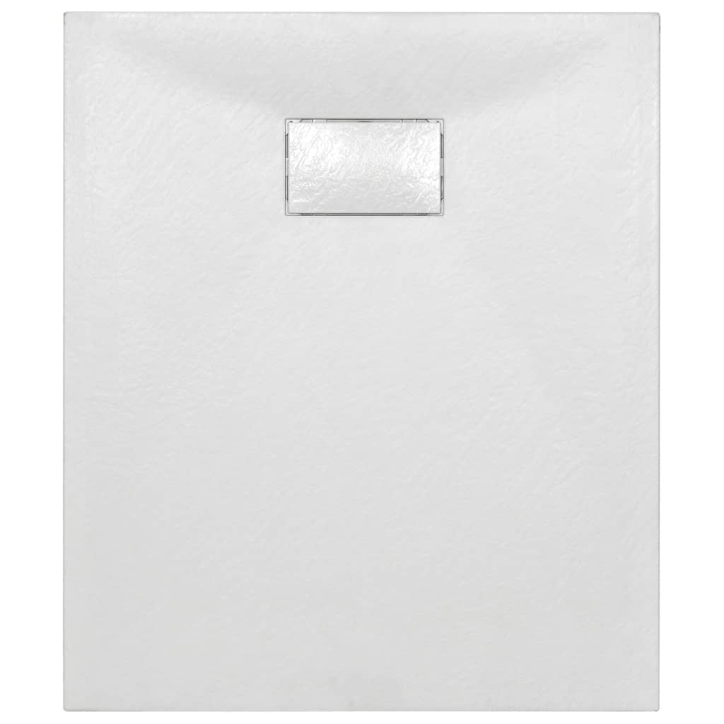 vidaXL Dušo padėklas, baltos spalvos, 90x70 cm, lieto lakšto junginys