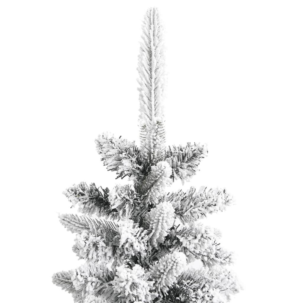 vidaXL Dirbtinė siaura Kalėdų eglutė su sniegu, 120cm, PVC ir PE
