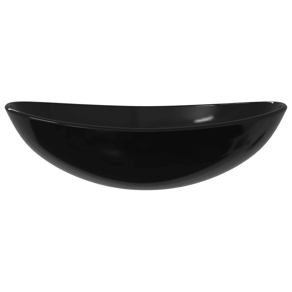 vidaXL Praustuvas, juodos spalvos, 54,5x35x15,5cm, grūdintas stiklas
