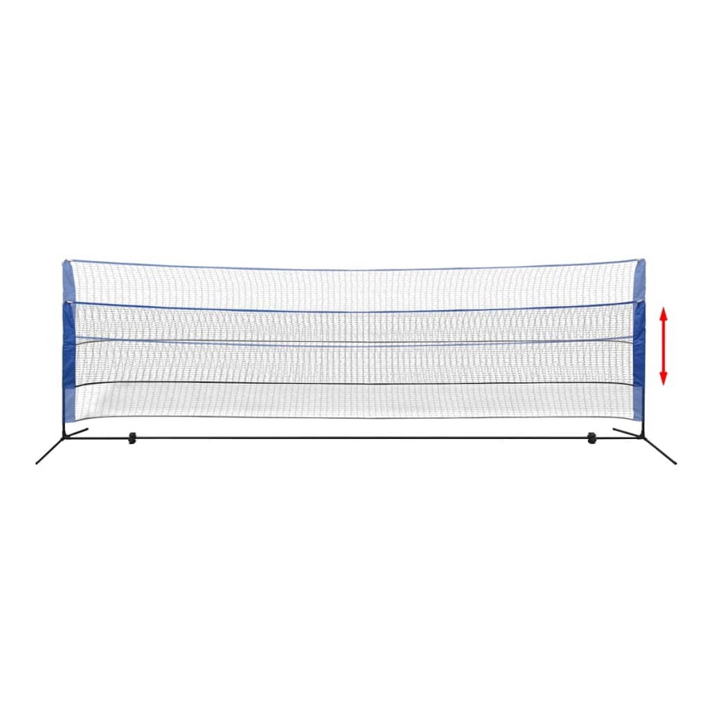 vidaXL Badmintono tinklas su plunksninukais, 500x155 cm