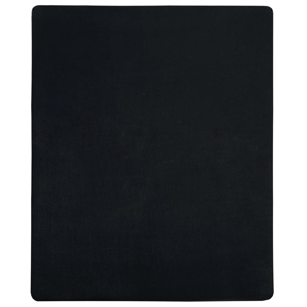 vidaXL Trikotažinė paklodė su guma, juoda, 100x200cm, medvilnė