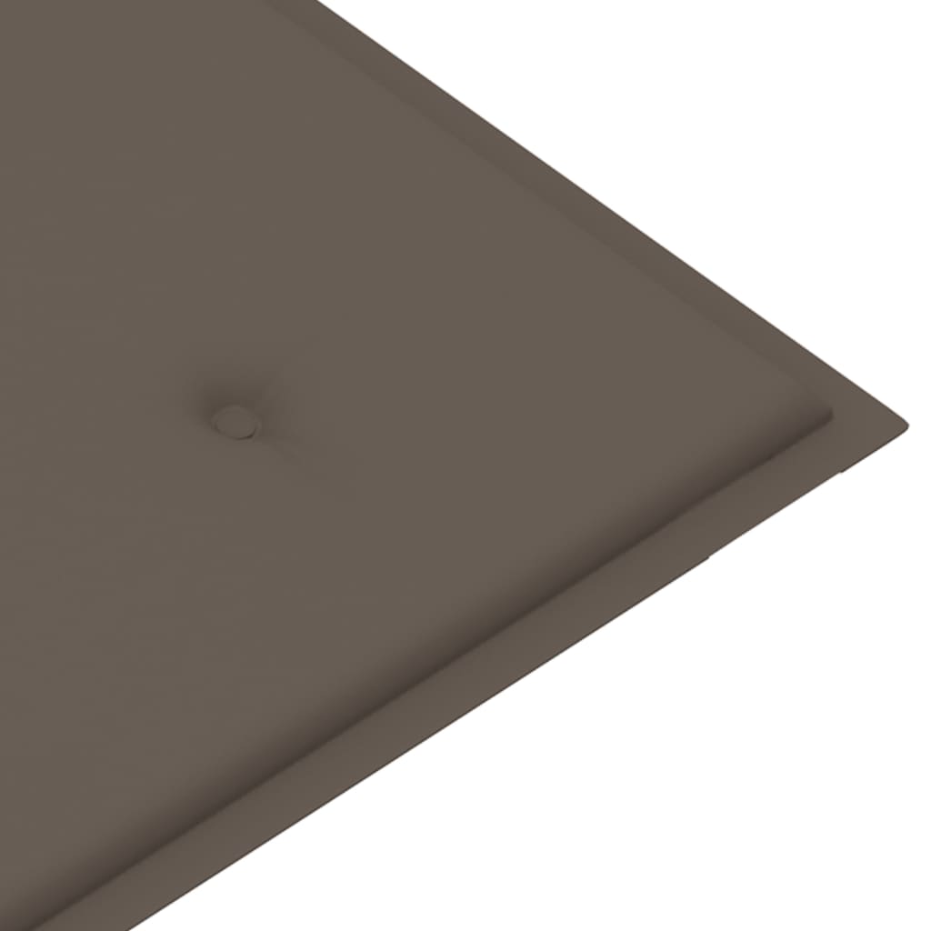 vidaXL Sodo suoliukas su taupe spalvos pagalvėle, 112cm, tikmedis