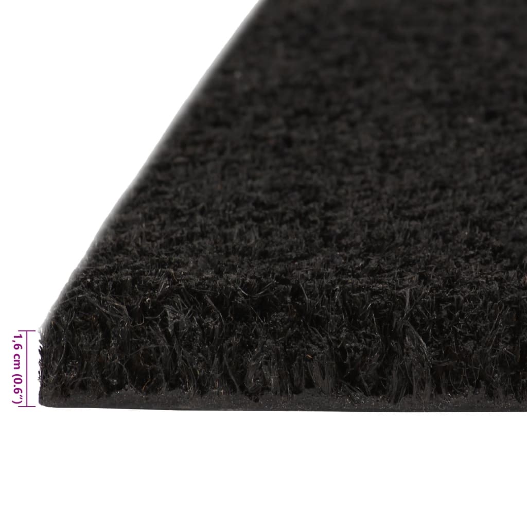 vidaXL Durų kilimėliai, 2vnt., juodi, 40x60cm, kokoso pluoštas