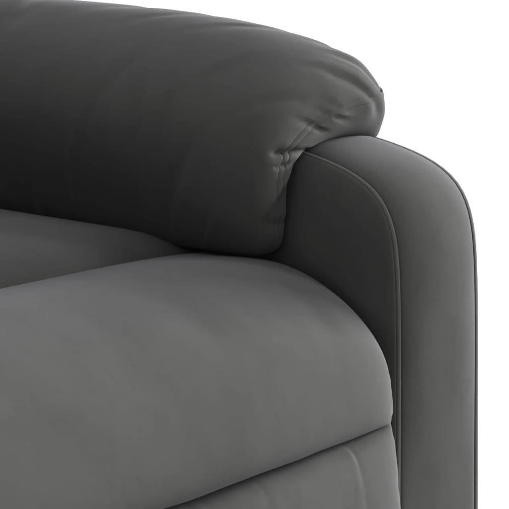 vidaXL Elektrinis masažinis krėslas, pilkas, mikropluošto audinys