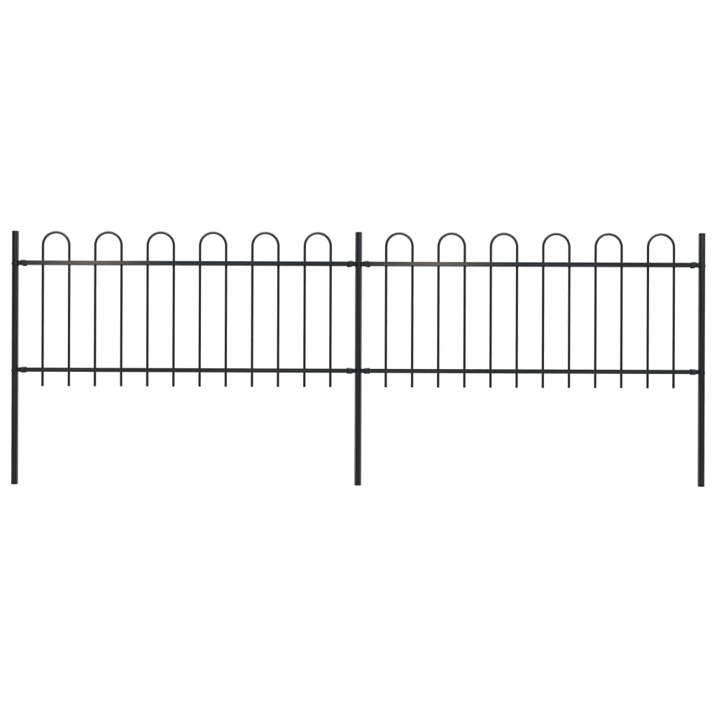vidaXL Sodo tvora su apvaliais viršugaliais, juoda, 3,4x0,8 m, plienas