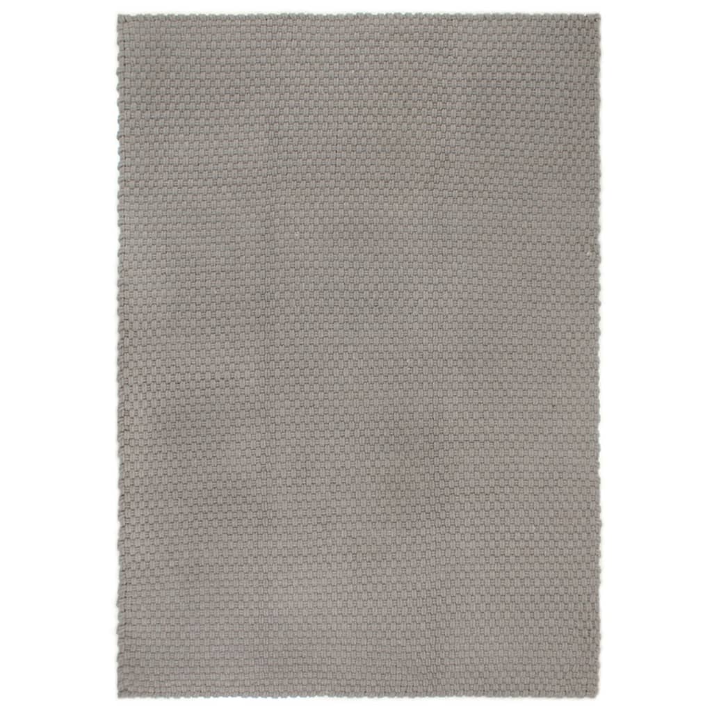vidaXL Kilimas, pilkos spalvos, 80x160cm, medvilnė, stačiakampis