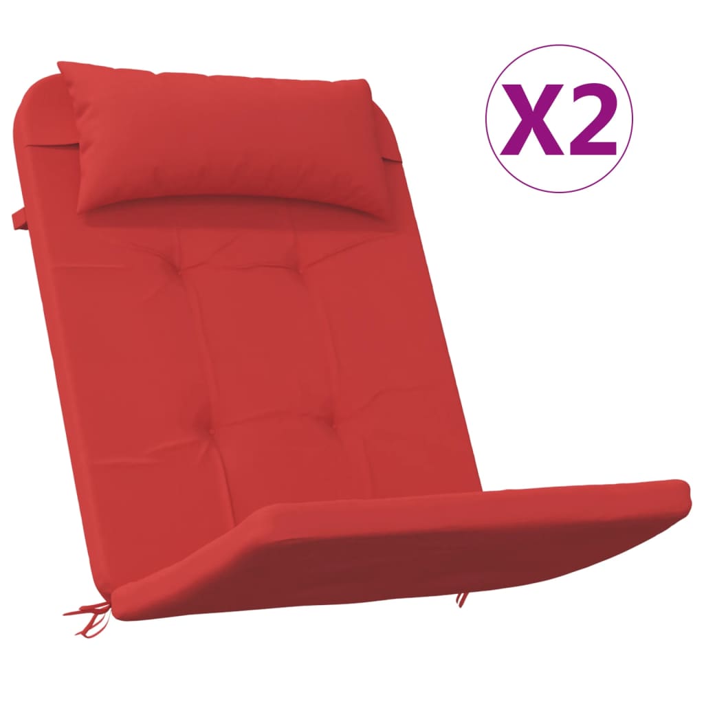 vidaXL Adirondack kėdės pagalvėlės, 2vnt., raudonos, oksfordo audinys