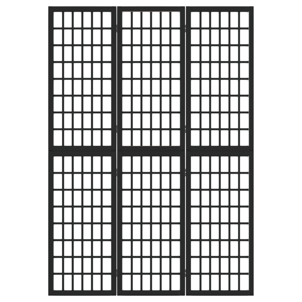 vidaXL Kambario pertvara, juoda, 3 segmentai, 120x170cm, japoniška