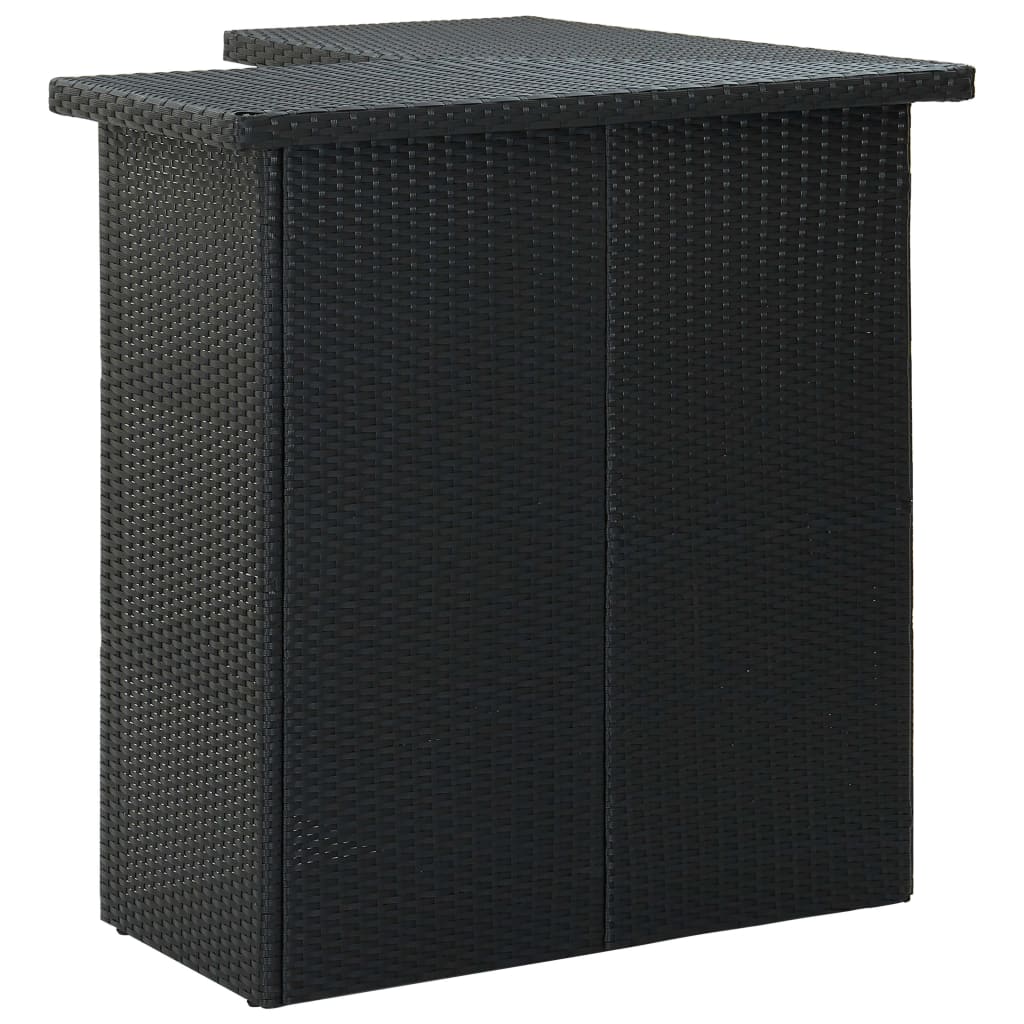 vidaXL Kampinis baro staliukas, juodas, 100x50x105cm, poliratanas