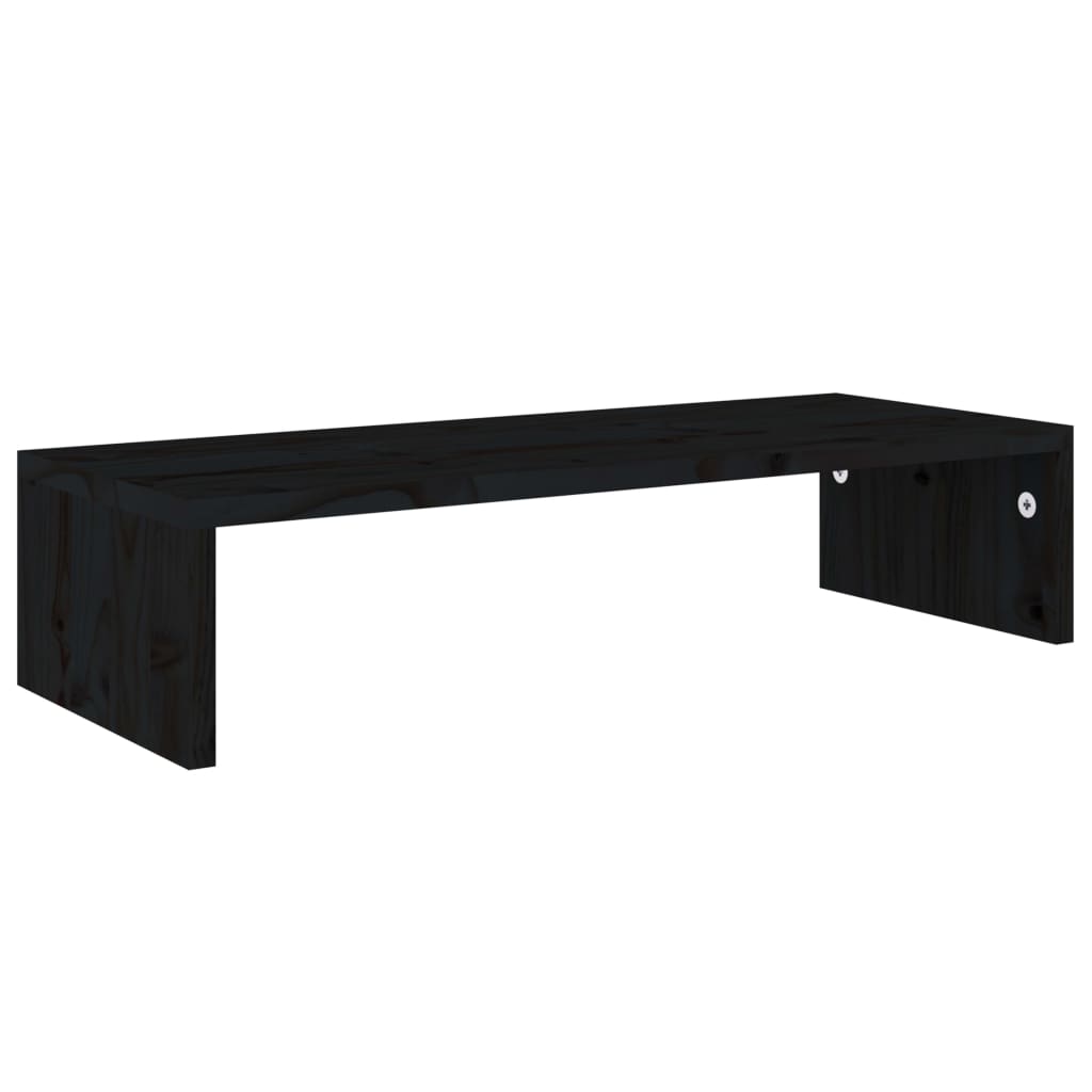 vidaXL Monitoriaus stovas, juodos spalvos, 60x23,5x12cm, mediena