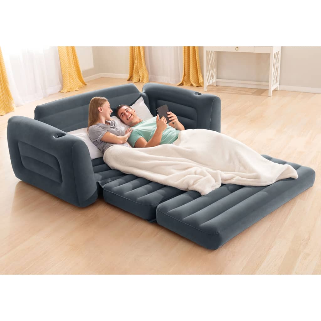 Intex Išskleidžiama sofa, tamsiai pilkos spalvos, 203x231x66cm
