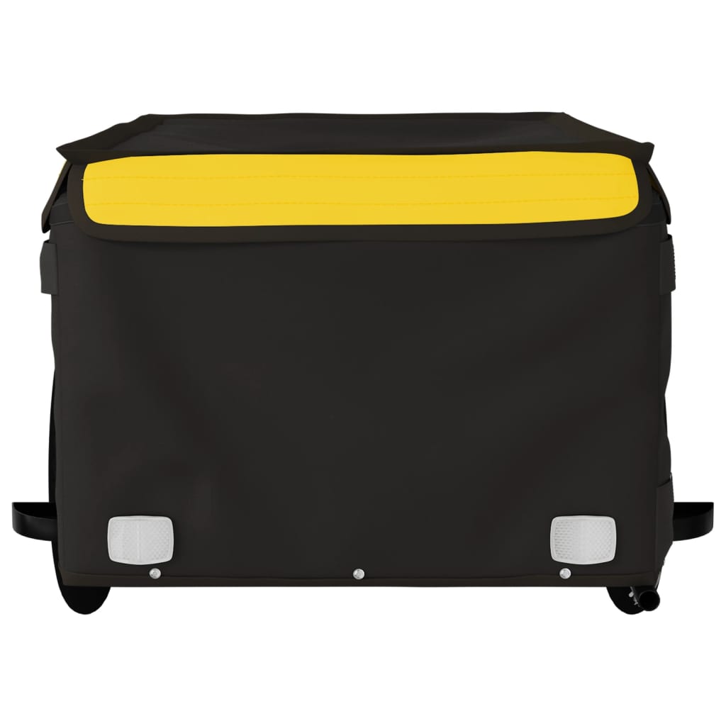 vidaXL Dviračio priekaba, juodos ir geltonos spalvos, 45kg, geležis