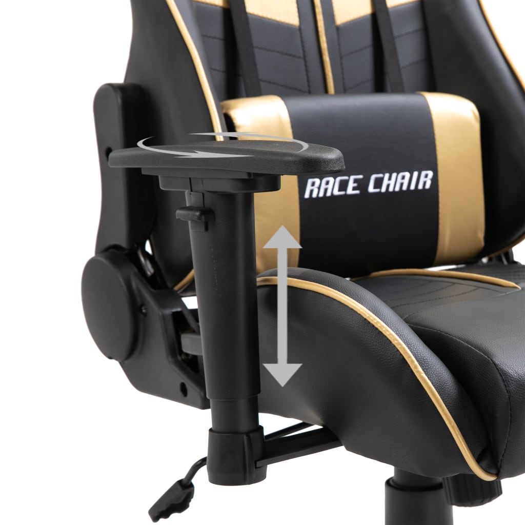 vidaXL Žaidimų kėdė, auksinė, dirbtinė oda