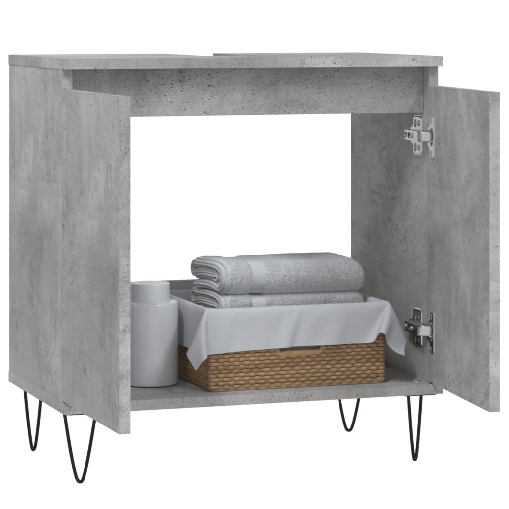 vidaXL Vonios kambario spintelė, betono pilka, 58x33x60cm, mediena